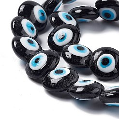 Handmade Evil Eye Lampwork Beads Strands&nbsp;LAMP-G157-01