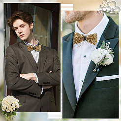 1Pc Polyester with Rhinestone Bow Ties for Bridegroom&nbsp;AJEW-SP0003-32B