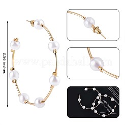 Shell Pearl Beaded Big Circle Stud Earrings&nbsp;JE988A