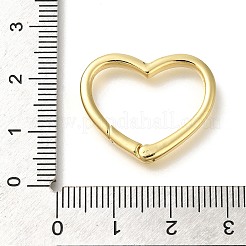 Rack Plating Heart Brass Spring Gate Rings&nbsp;KK-Z086-54G-04