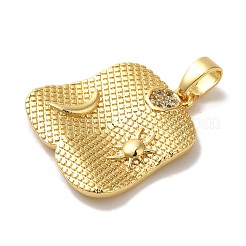 Rack Plating Brass Micro Pave Cubic Zirconia Pendants&nbsp;KK-U027-23G