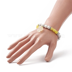 4Pcs 4 Color Natural Howlite Round Beaded Stretch Bracelets Set&nbsp;BJEW-TA00235