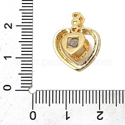 Brass Micro Pave Cubic Zirconia and Glass Pendants&nbsp;KK-M315-01G-02