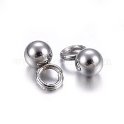 Tarnish Resistant 304 Stainless Steel Sphere Charms&nbsp;STAS-O107-04P-B