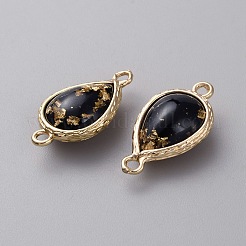 Resin Imitation Shell/Opal Connector Charms&nbsp;LS-RESI-WH0035-61F