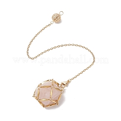 Stainless Steel Braided Chain Macrame Pouch Empty Stone Holder Dowsing Pendulums&nbsp;PALLOY-JF02737-03