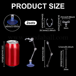 Plastic Model Assembled Action Figure Display Holders with Suction Cup Base&nbsp;ODIS-WH0038-234