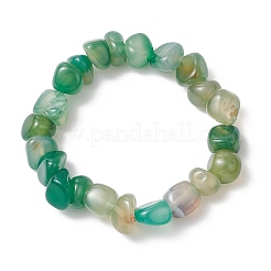 Natural Agate Nuggets Beaded Stretch Bracelets for Men Women&nbsp;BJEW-JB11957-02
