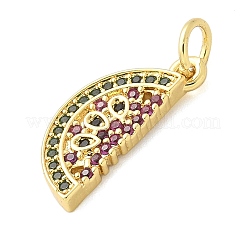 Brass Micro Pave Cubic Zirconia Pendants&nbsp;KK-S511-03G-G