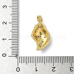 Brass Micro Pave Cubic Zirconia Pendants&nbsp;KK-I371-27G-02