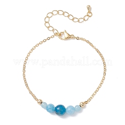 Natural Apatite Round Beads link Bracelets&nbsp;BJEW-JB13172-02