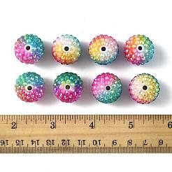 20Pcs Rainbow AB Resin Rhinestone Beads&nbsp;OACR-FS0002-33