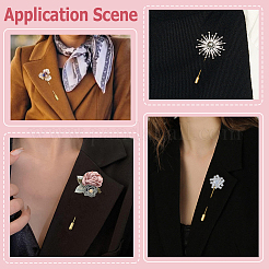 60Pcs Brass Lapel Pins with Round Pad Tray&nbsp;KK-SC0005-02