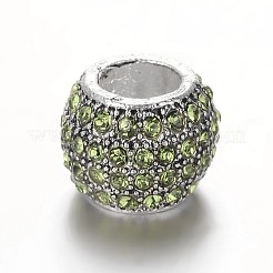 Antique Silver Plated Alloy Rhinestone European Beads&nbsp;CPDL-E036-E
