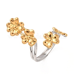 304 Stainless Steel Open Cuff Rings for Women&nbsp;RJEW-K321-03C