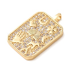 Brass Micro Pave Clear Cubic Zirconia Pendants&nbsp;LS-CU-CBA2F8A-02G