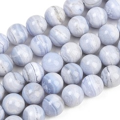 Natural Blue Lace Agate Beads Strands&nbsp;G-D106-A01-14mm-AB