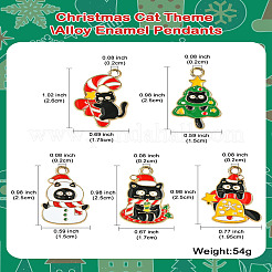 30Pcs 5 Styles Christmas Cat Theme Alloy Enamel Pendants&nbsp;ENAM-CJ0006-53