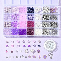 DIY Glass & CCB & ABS Plastic Imitation Pearl Beads Bracelets Mkaing Kits&nbsp;DIY-FS0007-17