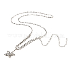 Brass with Crystal Rhinestone Pendants Necklace&nbsp;LS-NJEW-B081-01
