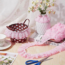 5M Double-Layer Pleated Polyester Chiffon Lace Trim&nbsp;OCOR-GF0006-69B