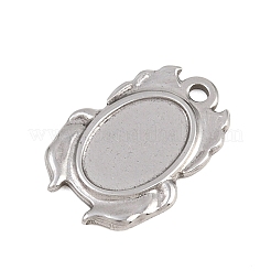 304 Stainless Steel Pendant Cabochon Settings&nbsp;STAS-D264-08C-P
