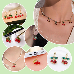 40Pcs 10 Styles Alloy Red Enamel & Alloy Rhinestone Pendants&nbsp;FIND-PH0060-34
