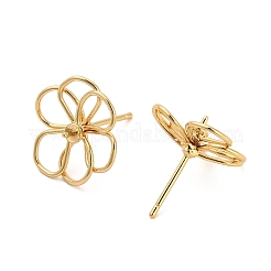 Flower Brass Stud Earring Findings&nbsp;KK-NH0009-10G