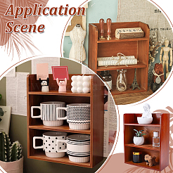 Wood 3-Tier Desktop Storage Holder&nbsp;AJEW-WH0410-358