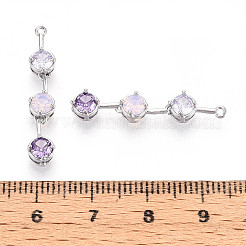 Brass Micro Pave Clear Cubic Zirconia Pendants&nbsp;KK-N267-01A-P
