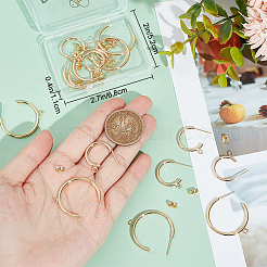 20Pcs 2 Style Brass Ring Stud Earring Findings&nbsp;KK-BBC0012-81