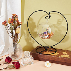 Heart Iron Wire Ornament Display Stand&nbsp;AJEW-WH0419-42