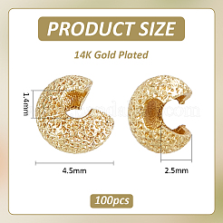 Brass Crimp Beads Covers&nbsp;KK-BC0014-72A-G02