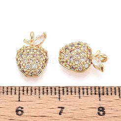 Brass Micro Pave Cubic Zirconia Pendants&nbsp;KK-T074-82G