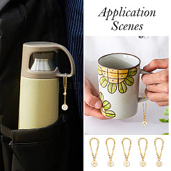 5Pcs 5 Styles Flat Round with Letter Alloy Enamel Wine Glass Charms&nbsp;HJEW-TA0001-14