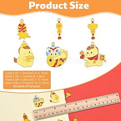 24Pcs 6 Styles New Year's Day Alloy Enamel Pendants&nbsp;ENAM-FS0004-29