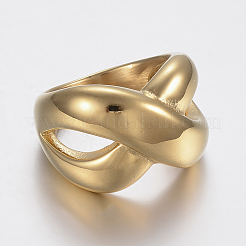 Ion Plating(IP) 304 Stainless Steel Wide Band Finger Rings&nbsp;RJEW-H125-45G