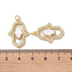 Brass Micro Pave Cubic Zirconia Pendants&nbsp;KK-B083-21G