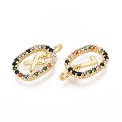 26Pcs Brass Micro Pave Cubic Zirconia Pendants&nbsp;KK-R218-02G-02