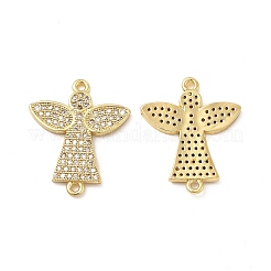 Brass Micro Pave Clear Cubic Zirconia Connector Charms&nbsp;KK-E068-VB266