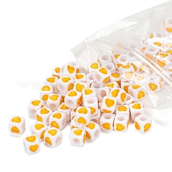 White Opaque Acrylic European Beads&nbsp;OPDL-FS0001-01