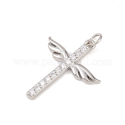 Brass Micro Pave Cubic Zirconia Pendants&nbsp;KK-G544-22P