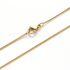 304 Stainless Steel Curb Chain Necklace&nbsp;NJEW-S420-001B-G