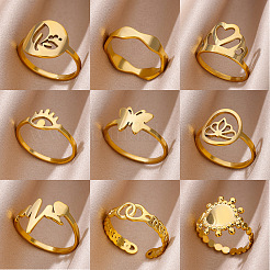 Personality Special-Interest 304 Stainless Steel Finger Rings for Women&nbsp;FS-WG32BFC-01