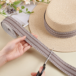 5 Yards Ethnic Style Polyester Jacquard Striped Ribbon&nbsp;OCOR-PH0004-17B