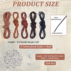5Pcs 5 Colors Flat Faux Suede Cord&nbsp;LW-CY0001-01