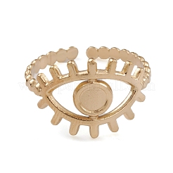 Ion Plating(IP) 304 Stainless Steel Eye Open Cuff Rings for Women&nbsp;RJEW-G285-76G