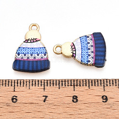 Winter Theme Printed Alloy Pendants&nbsp;PALLOY-H127-03G-01-01