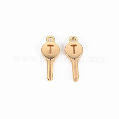 Brass Micro Pave Clear Cubic Zirconia Charms&nbsp;KK-T062-159G-NF