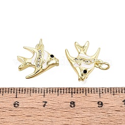Brass Micro Pave Clear Cubic Zirconia Pendants&nbsp;KK-Q077-08G-01